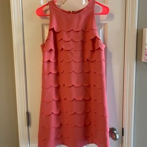 WHBM Coral Scalloped Sleeveless Dress Size 8
